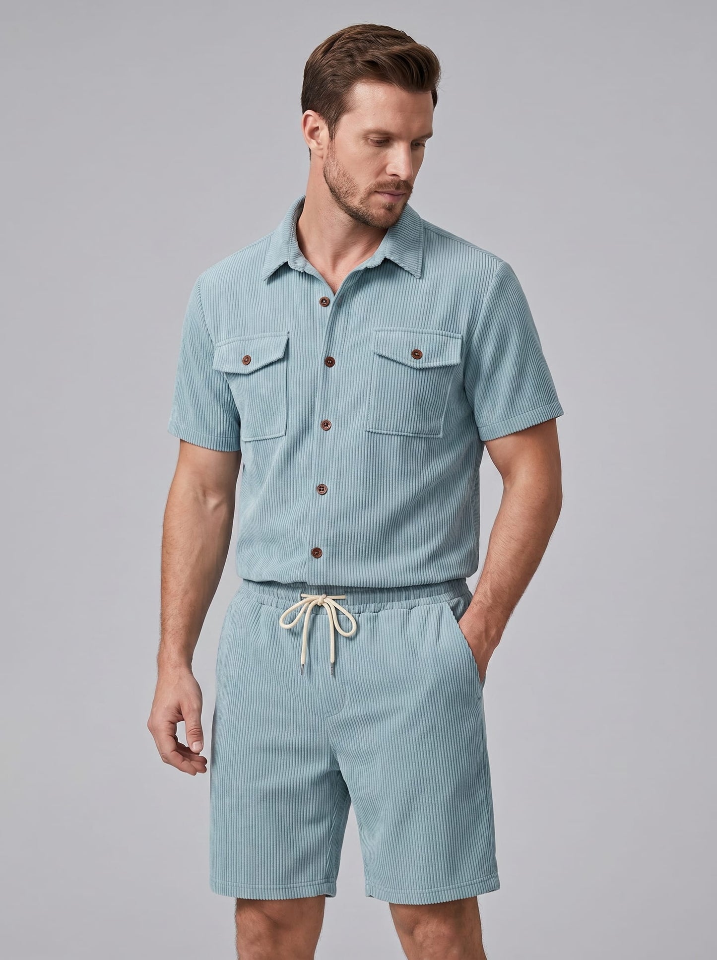 Herren Rippstrickset mit Brusttaschen | Arne_37