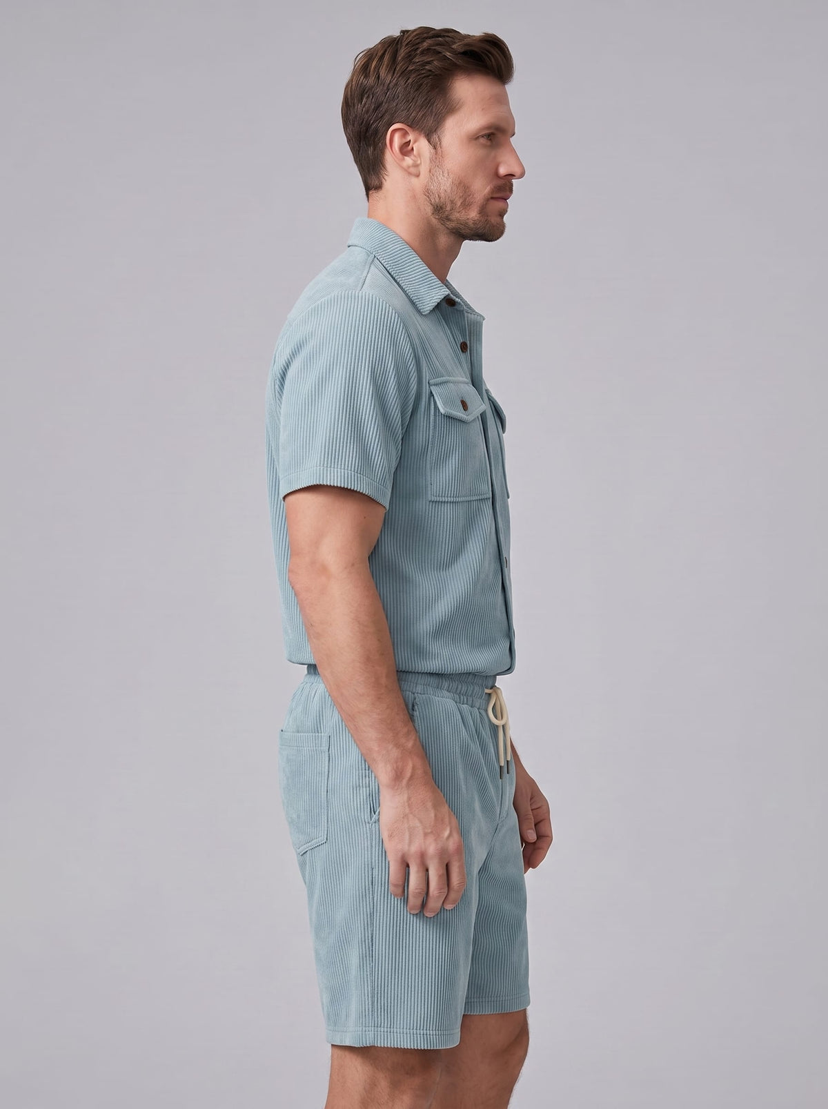 Herren Rippstrickset mit Brusttaschen | Arne