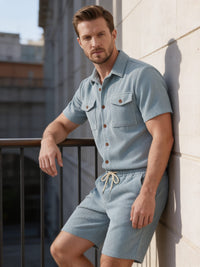 Herren Rippstrickset mit Brusttaschen | Arne