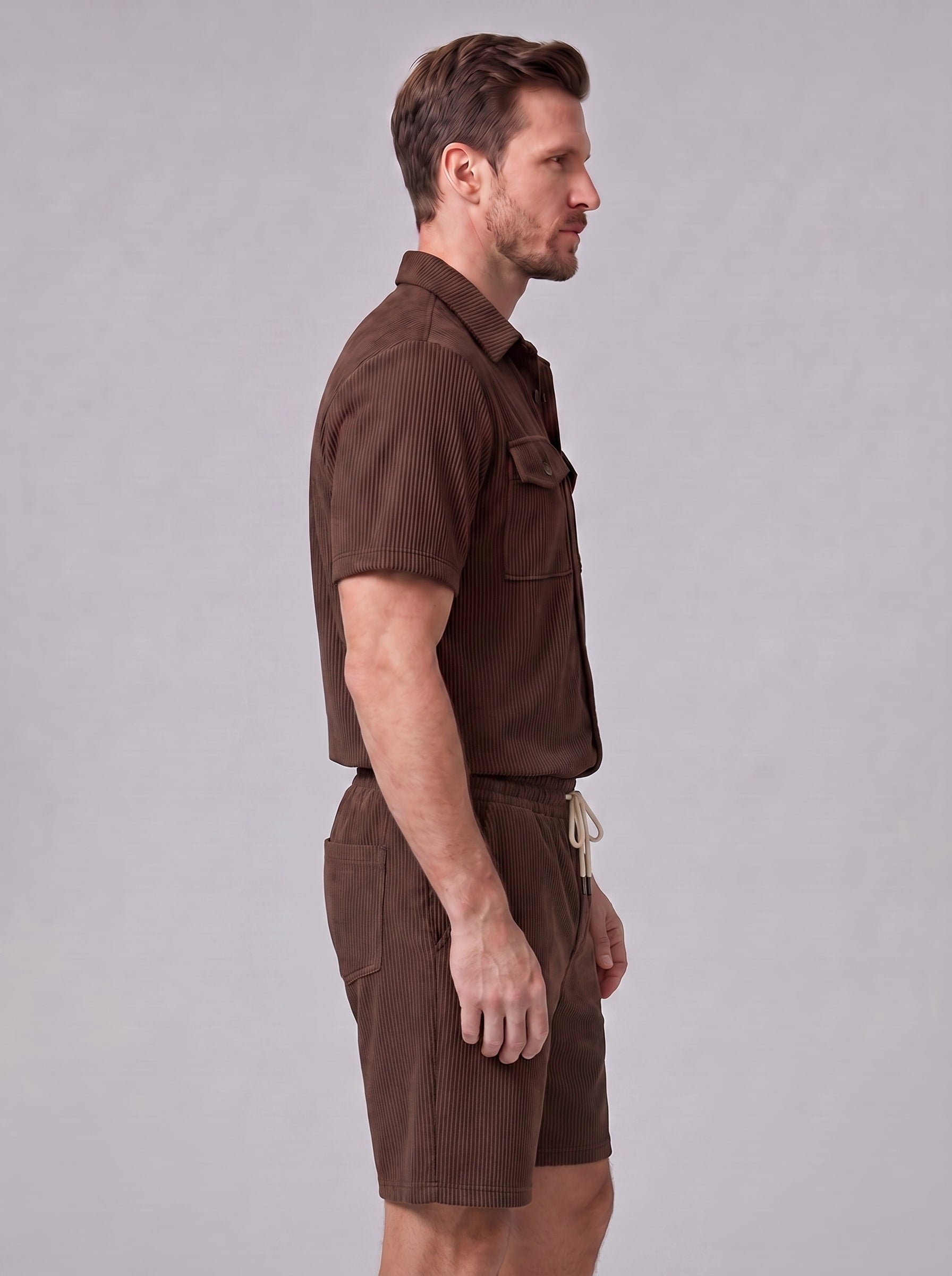 Herren Rippstrickset mit Brusttaschen | Arne