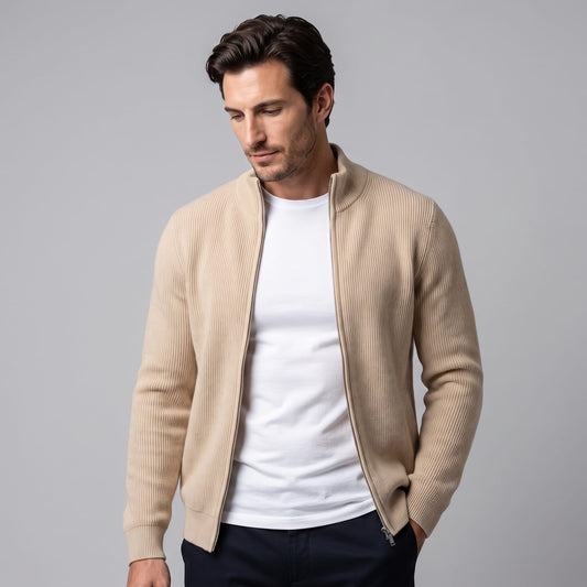 Herren Wollstrickjacke mit Reißverschluss | Stephan_1