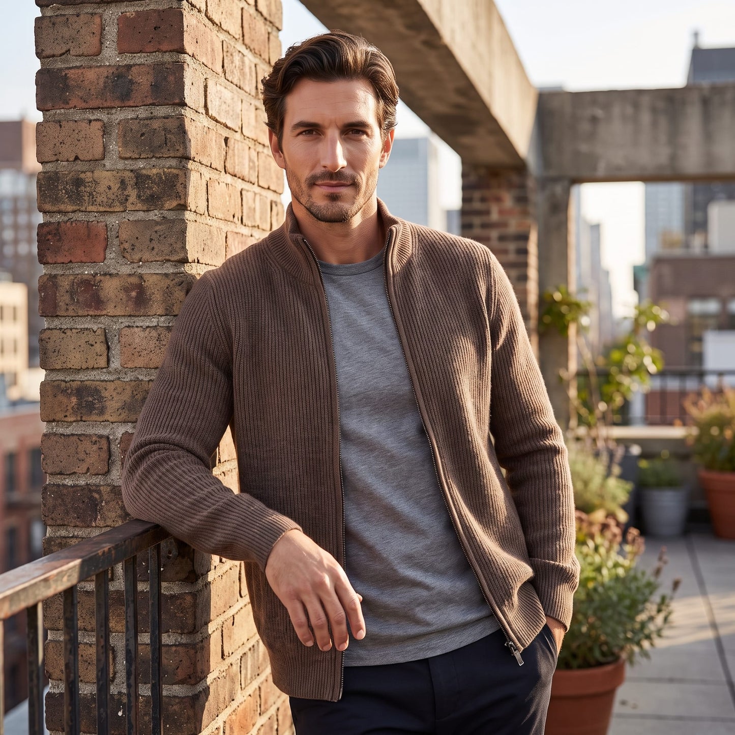 Herren Wollstrickjacke mit Reißverschluss | Stephan_18