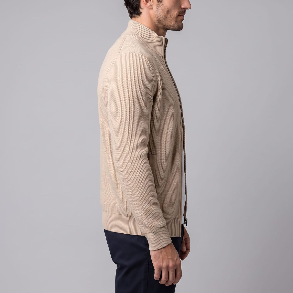 Herren Wollstrickjacke mit Reißverschluss | Stephan_4