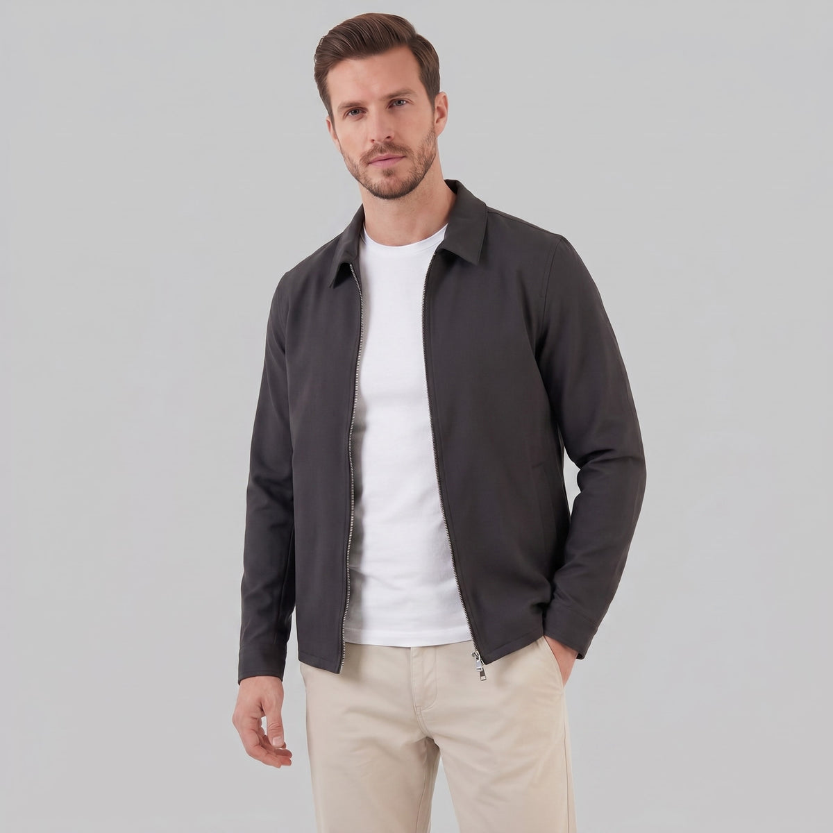 Herren Übergangsjacke mit Hemdkragen | Adam_1