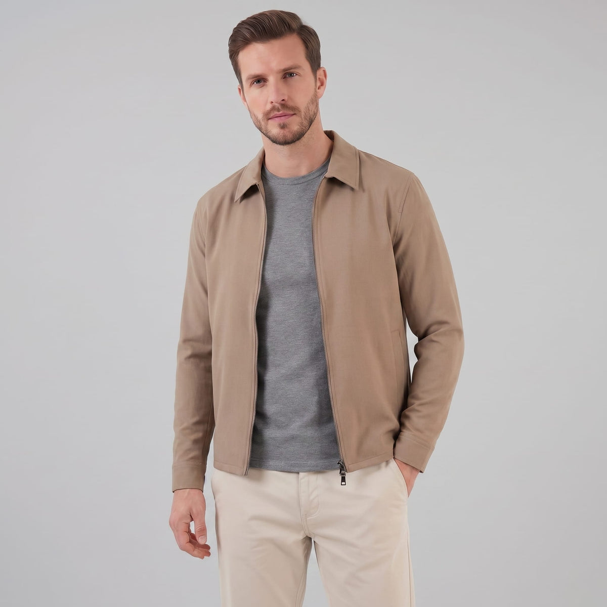Herren Übergangsjacke mit Hemdkragen | Adam
