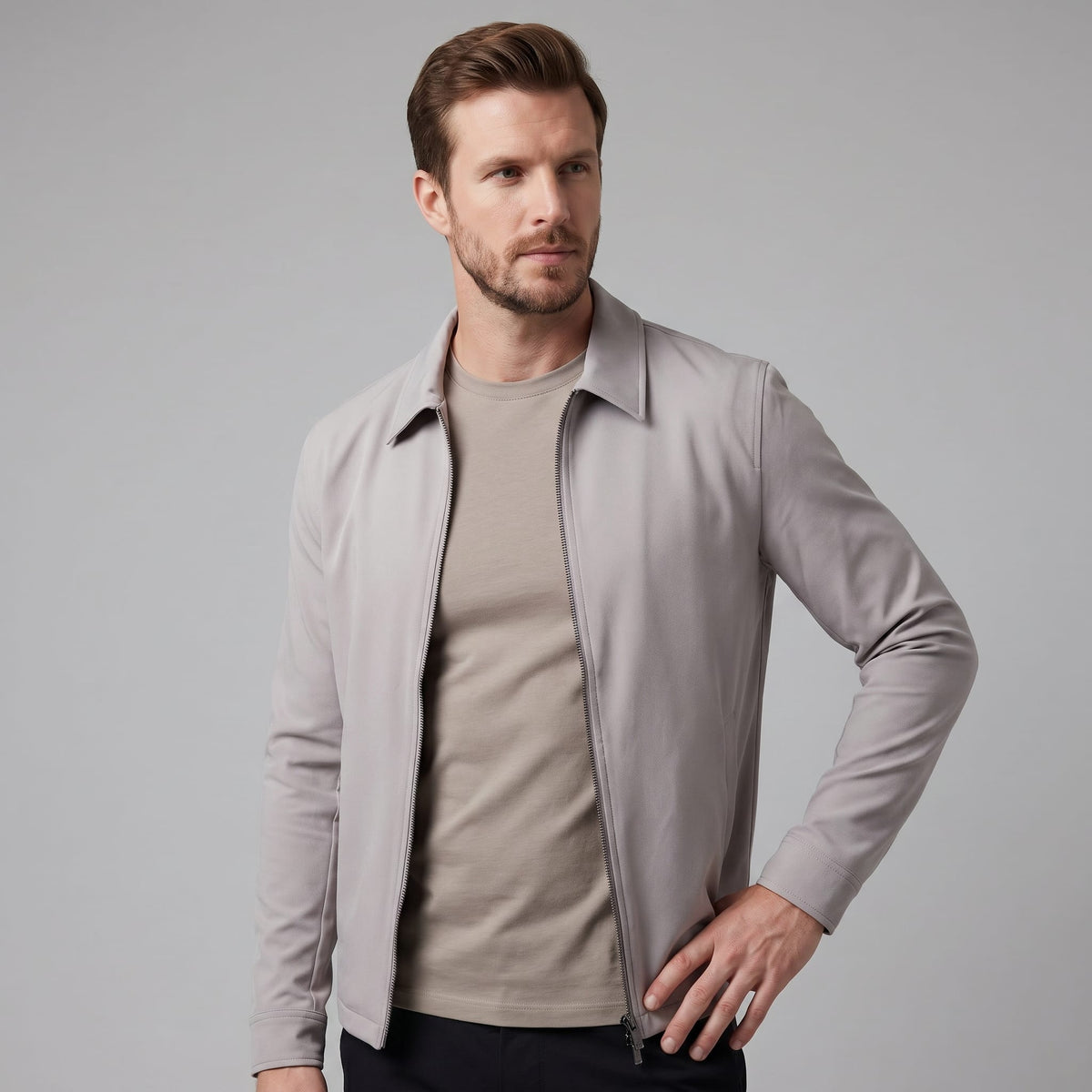 Herren Übergangsjacke mit Hemdkragen | Adam