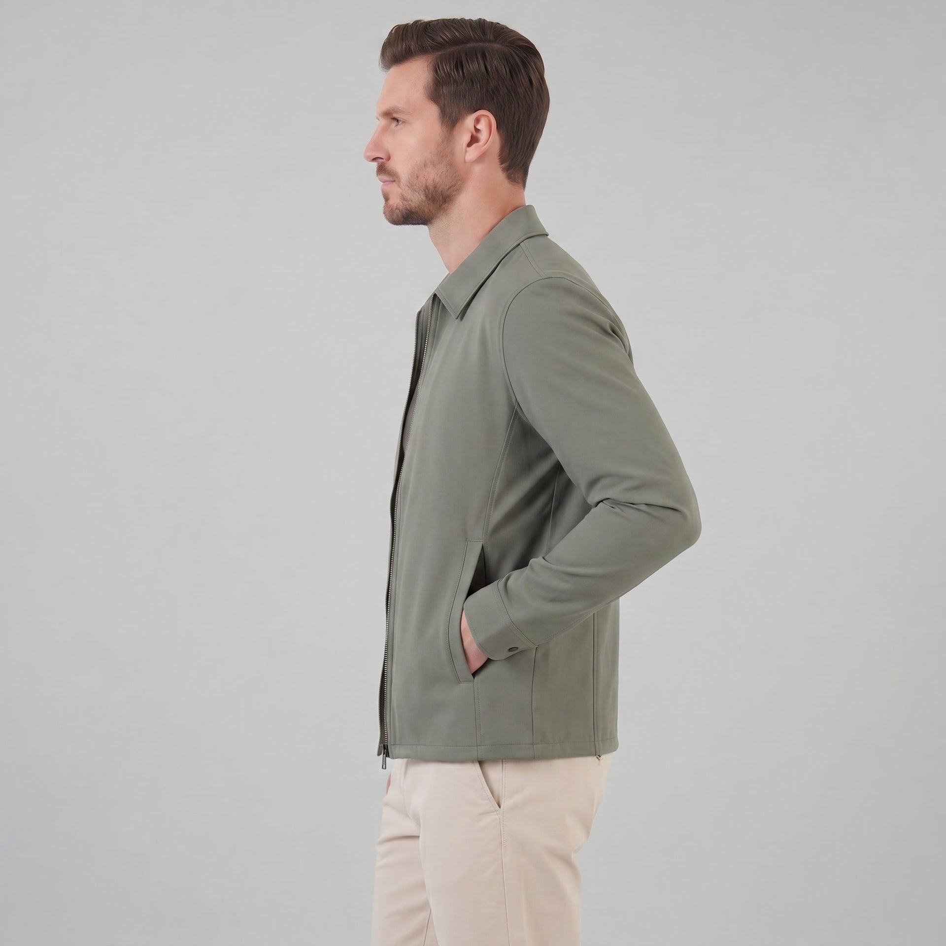 Herren Übergangsjacke mit Hemdkragen | Adam
