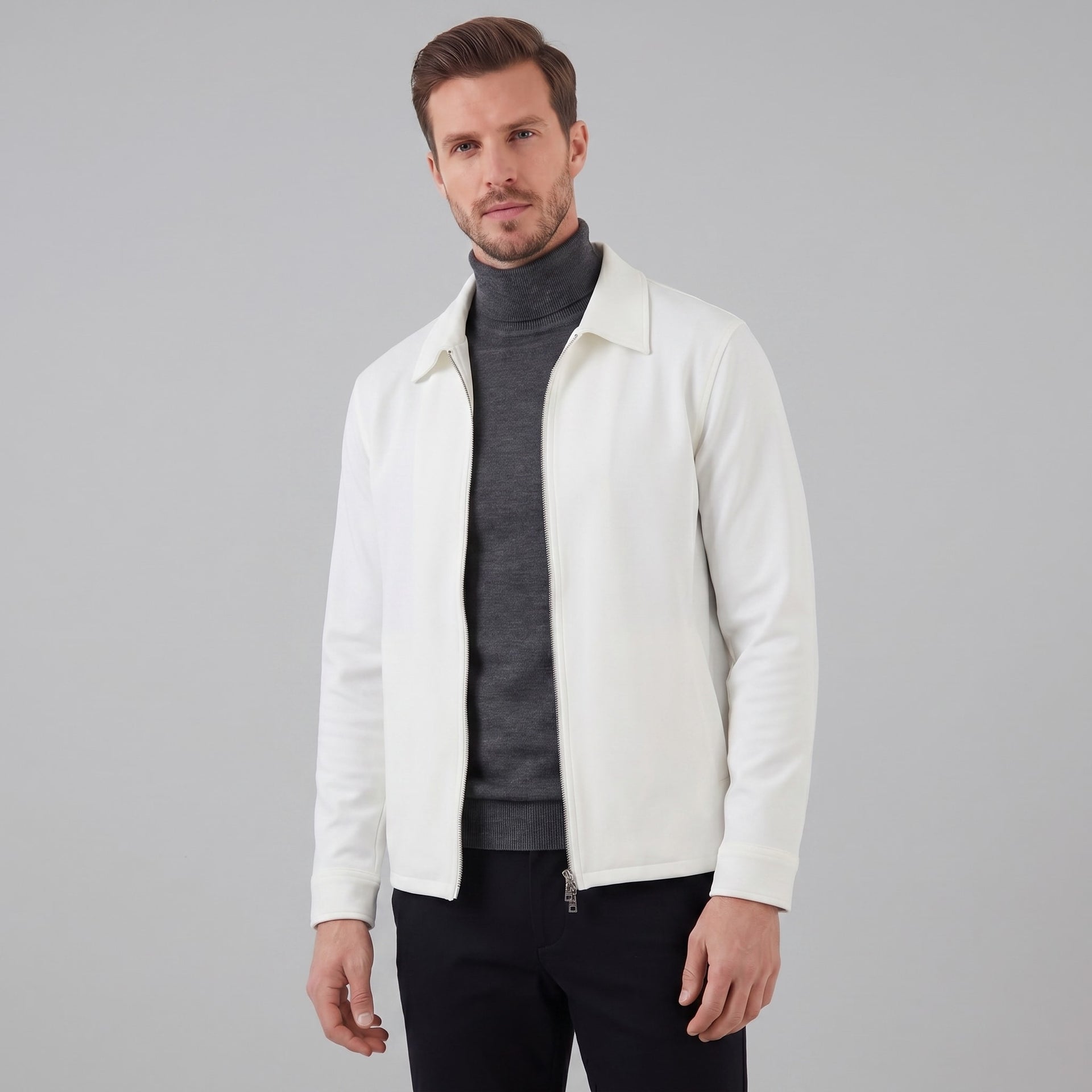 Herren Übergangsjacke mit Hemdkragen | Adam