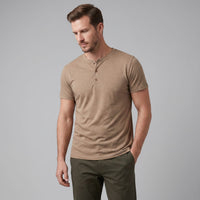 Herren Henleyshirt Kurzarm mit Knopfleiste | Helmut