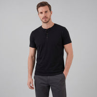 Herren Henleyshirt Kurzarm mit Knopfleiste | Helmut