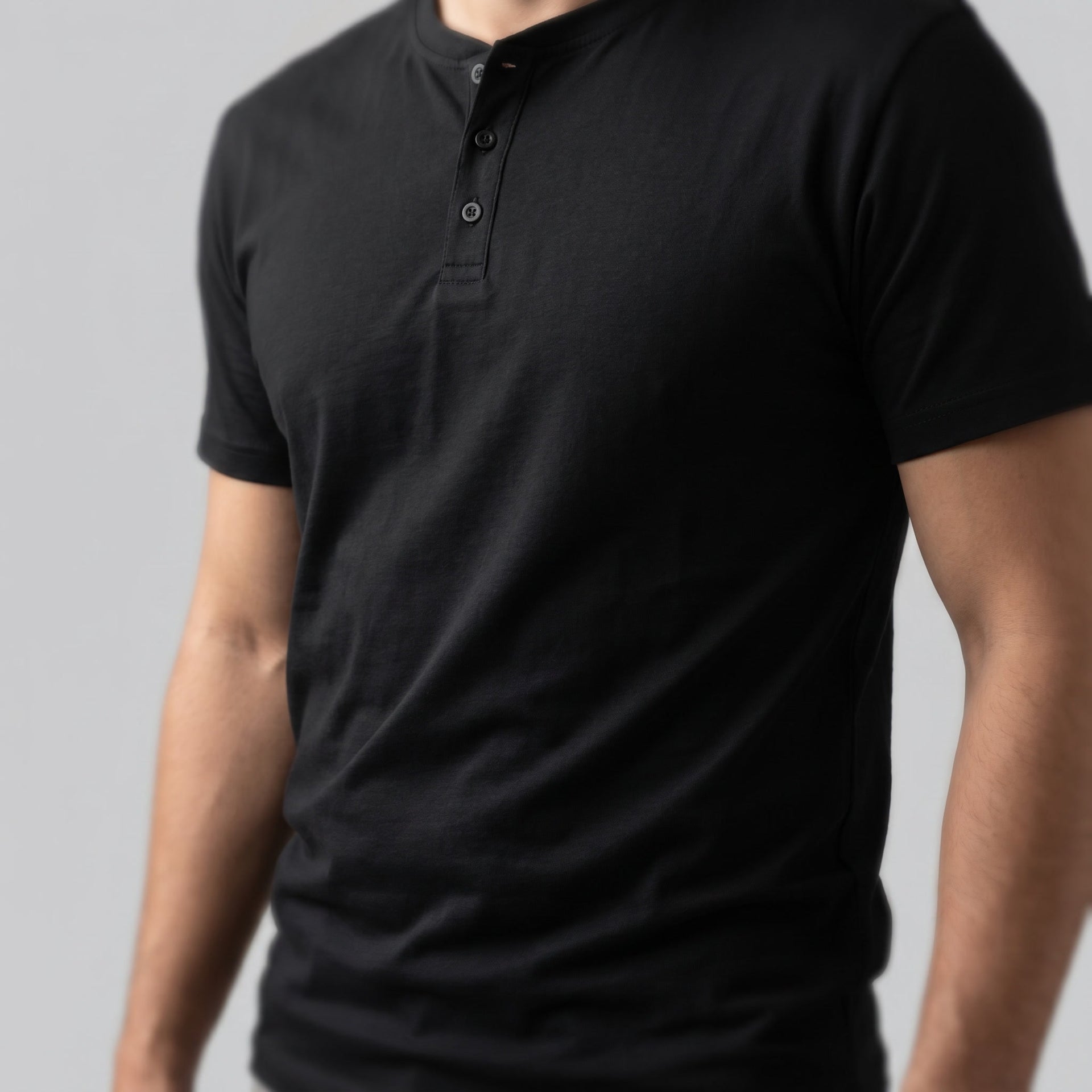 Herren Henleyshirt Kurzarm mit Knopfleiste | Helmut