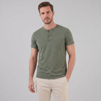 Herren Henleyshirt Kurzarm mit Knopfleiste | Helmut