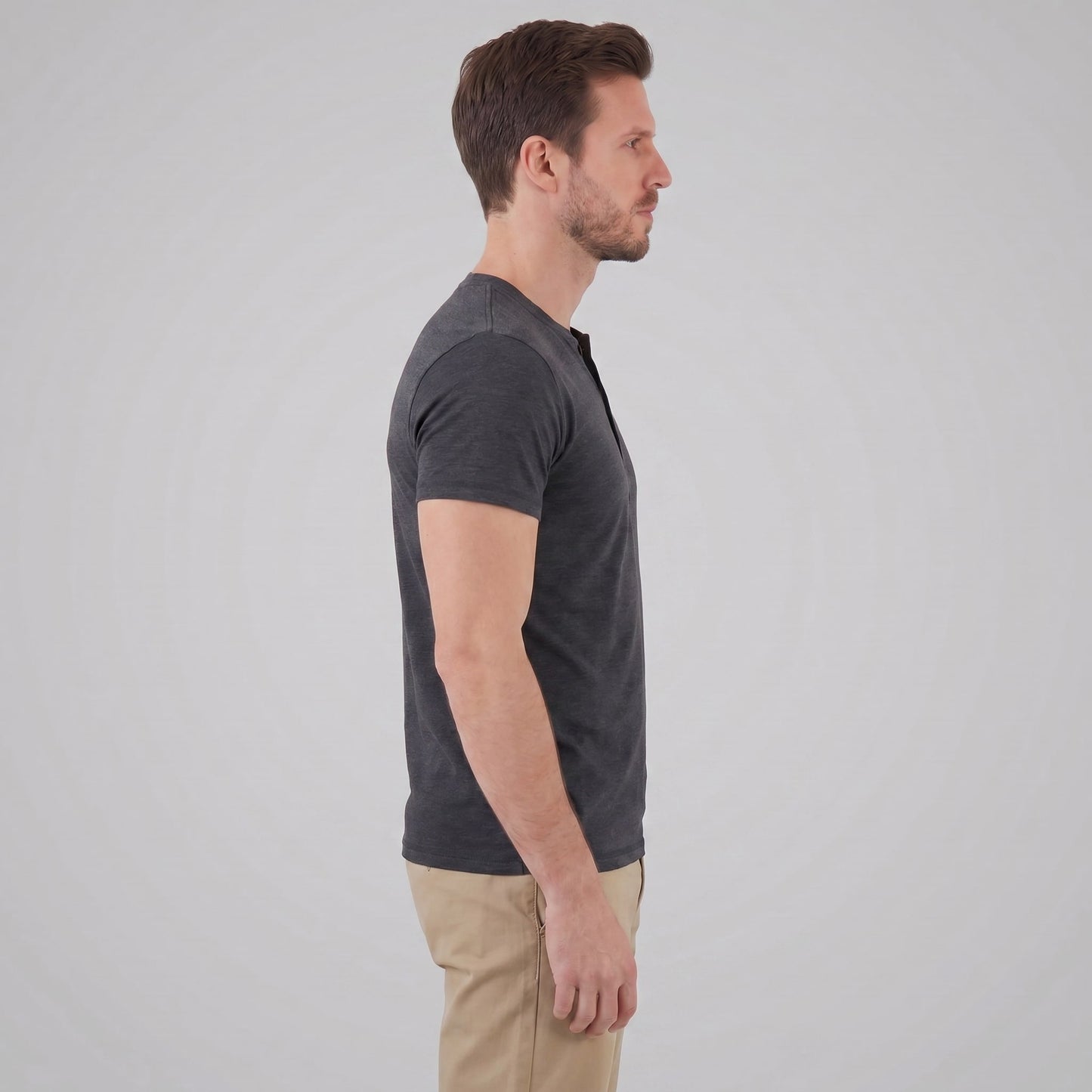 Herren Henleyshirt Kurzarm mit Knopfleiste | Helmut_7