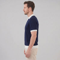 Herren Strickpolo mit Kontrastkragen | Maximilian