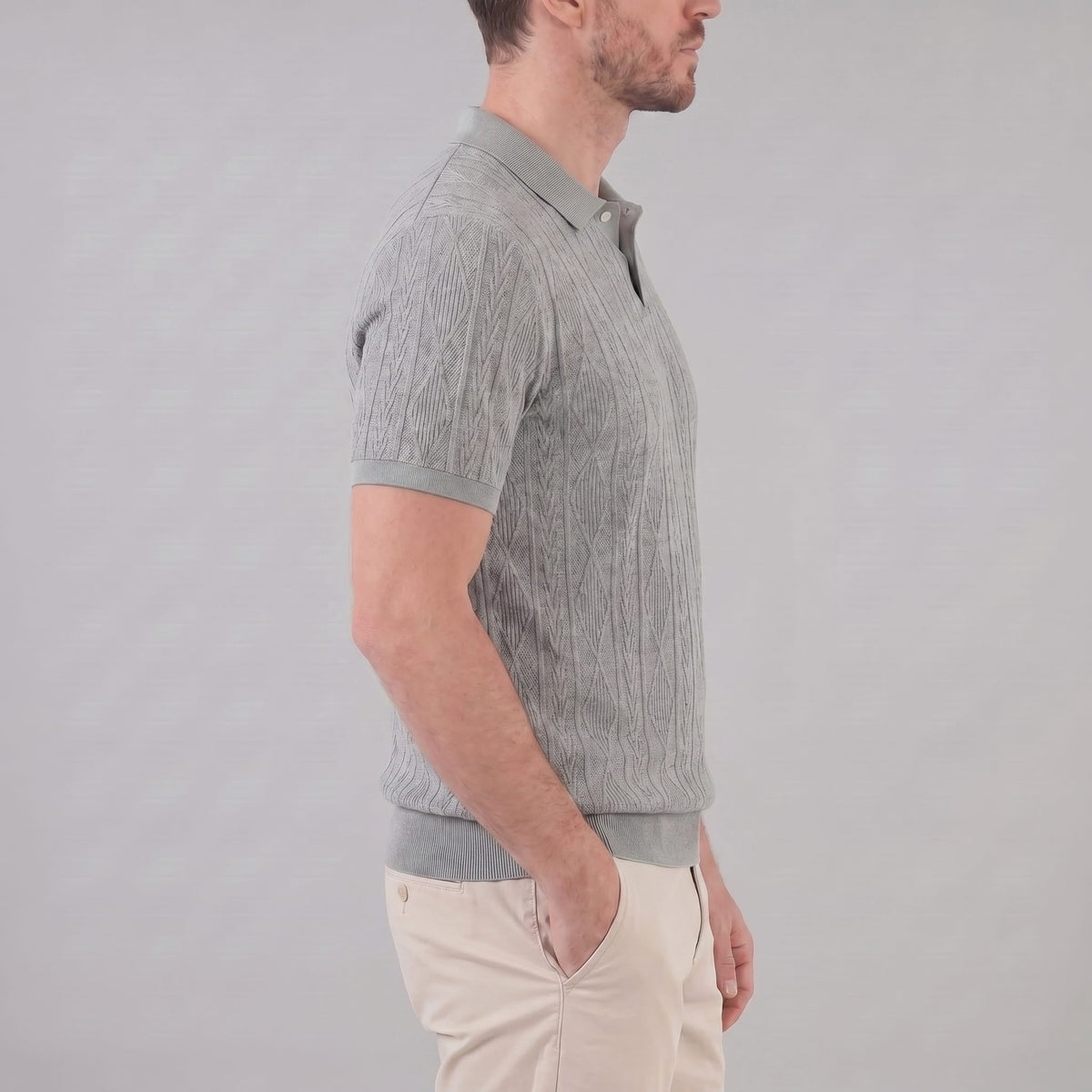 Herren Strickpolo mit Zopfmuster | Meinrad