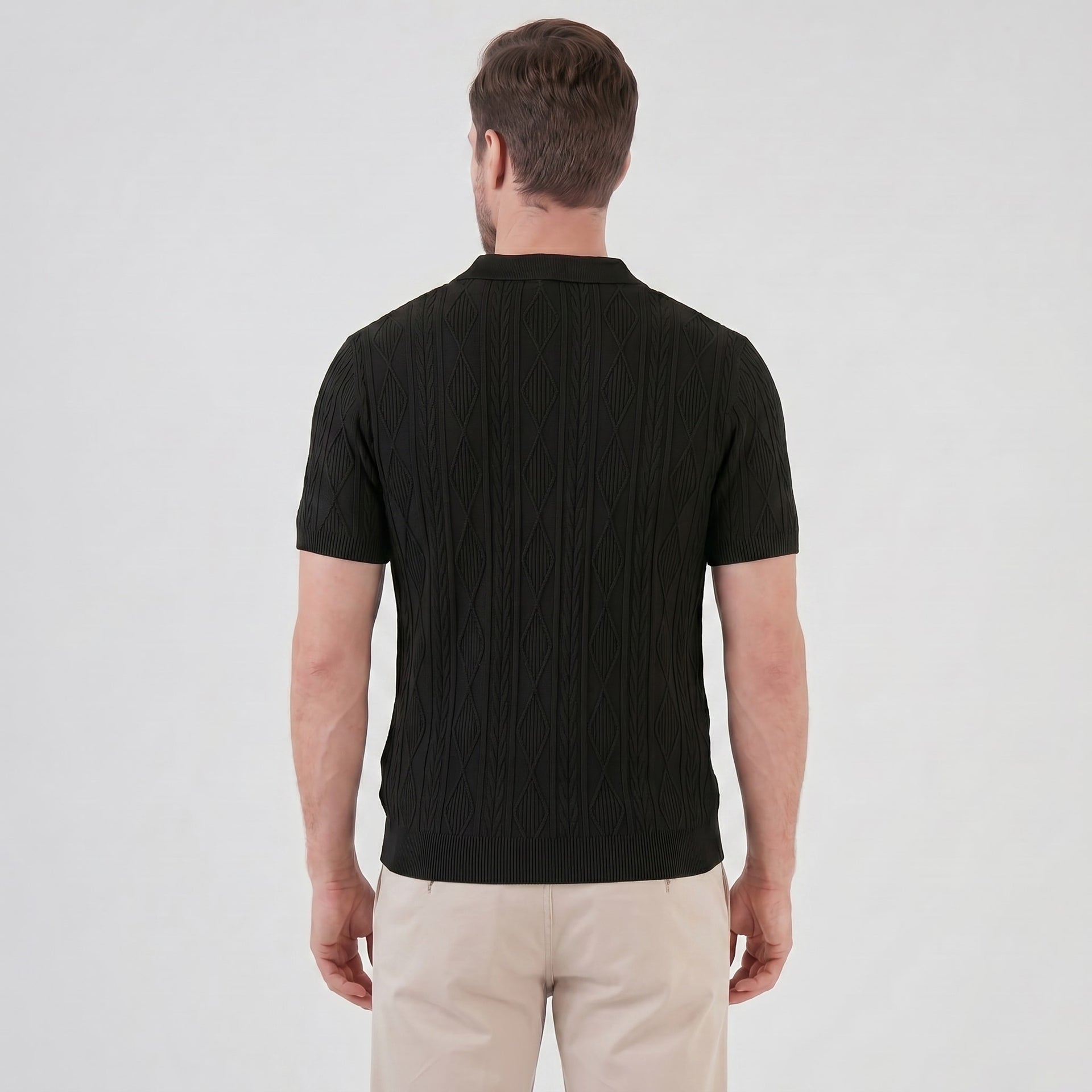 Herren Strickpolo mit Zopfmuster | Meinrad
