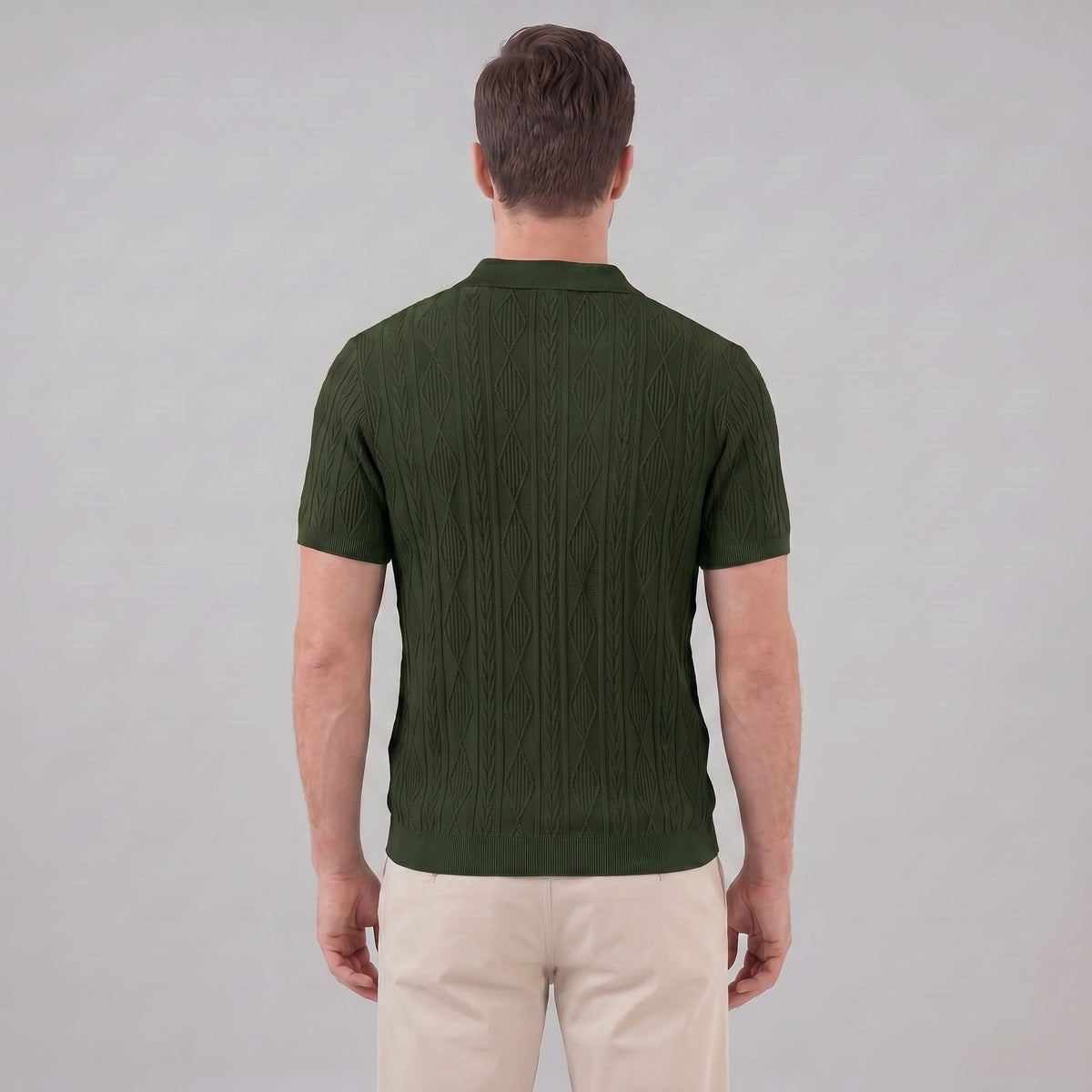 Herren Strickpolo mit Zopfmuster | Meinrad_23
