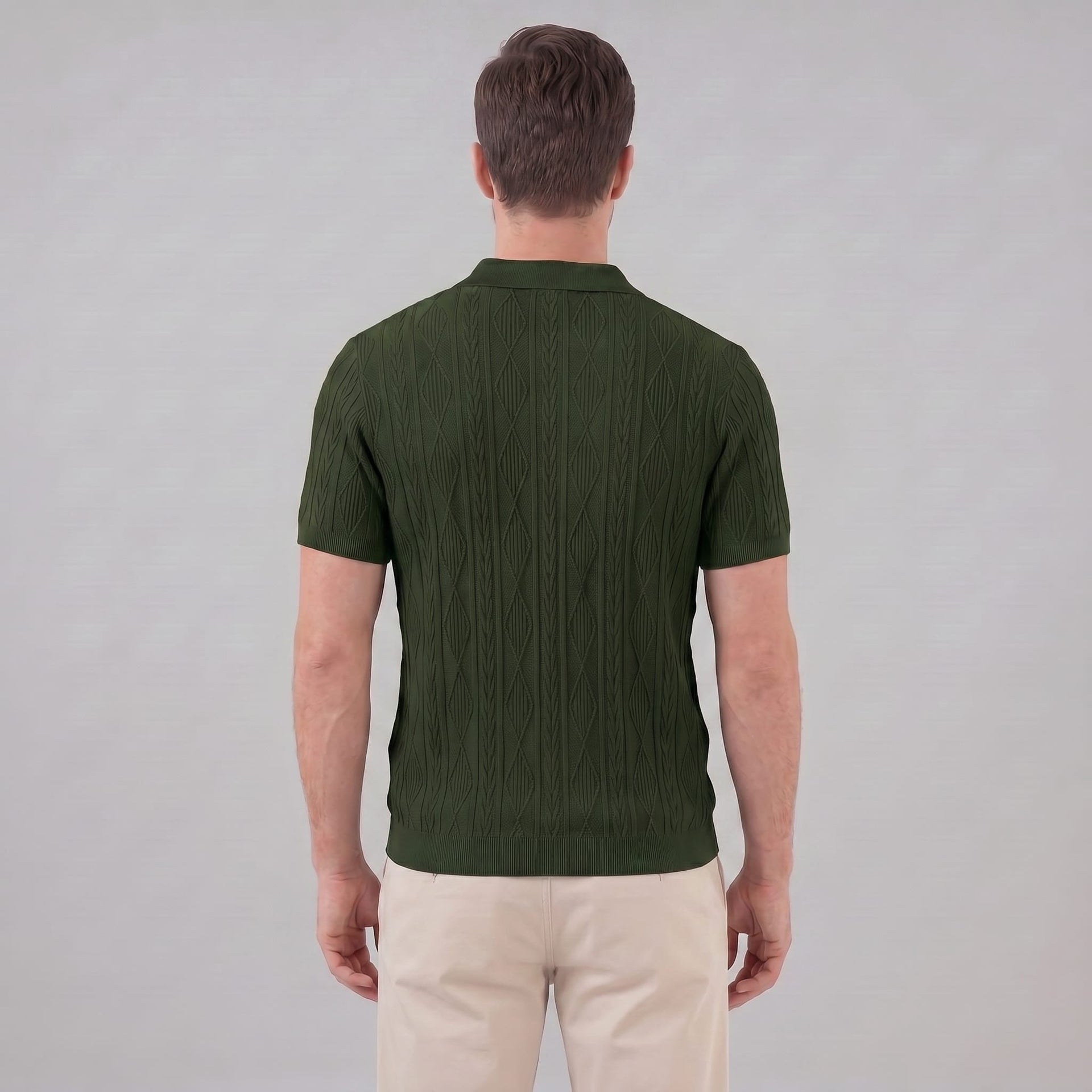 Herren Strickpolo mit Zopfmuster | Meinrad