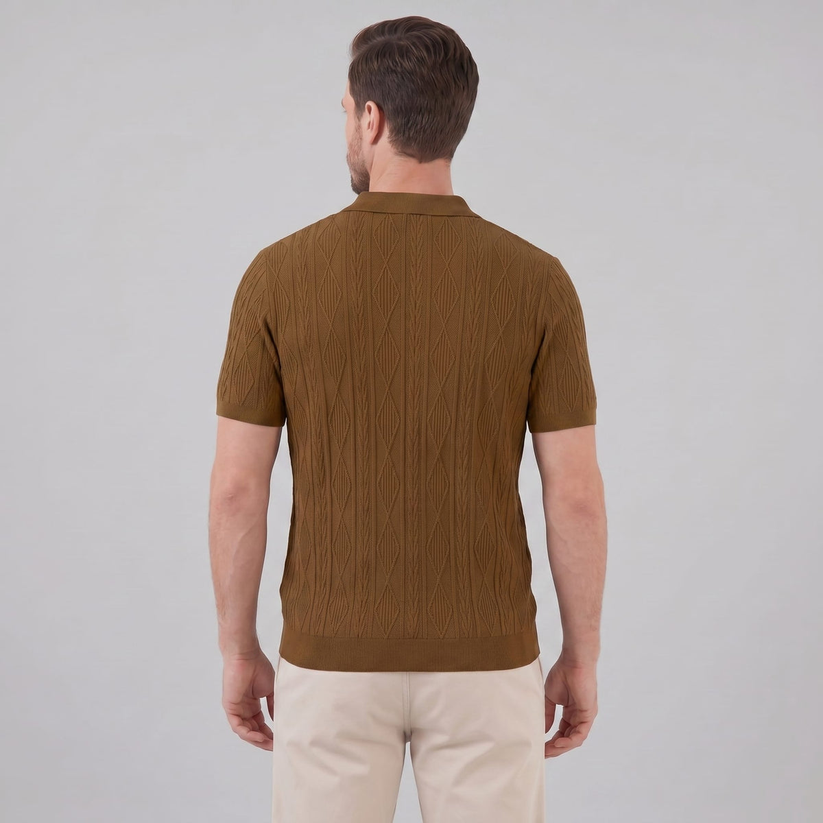 Herren Strickpolo mit Zopfmuster | Meinrad