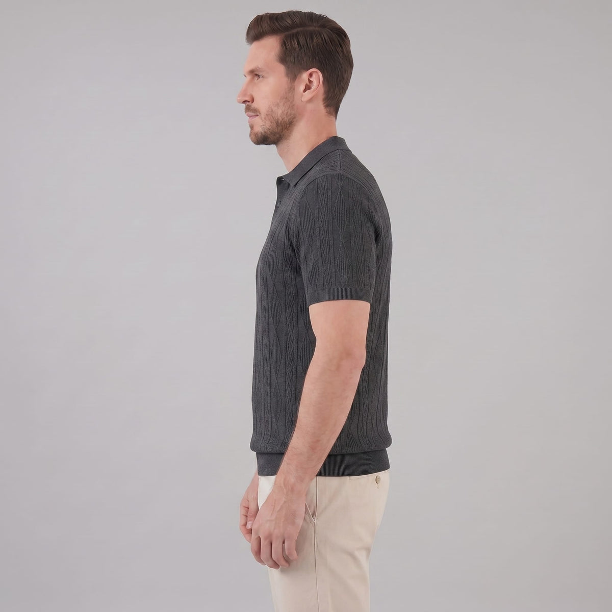 Herren Strickpolo mit Zopfmuster | Meinrad