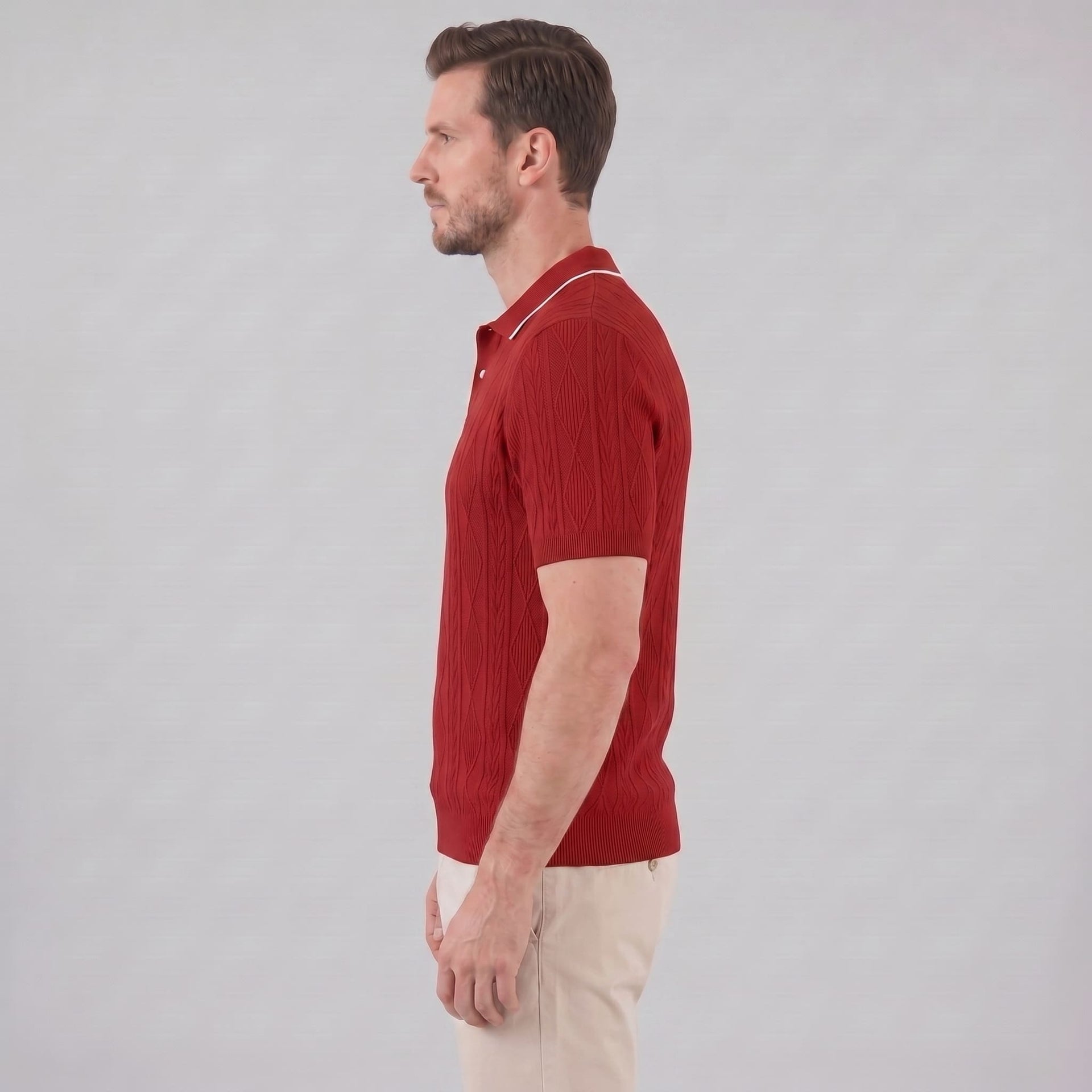 Herren Strickpolo mit Zopfmuster | Meinrad
