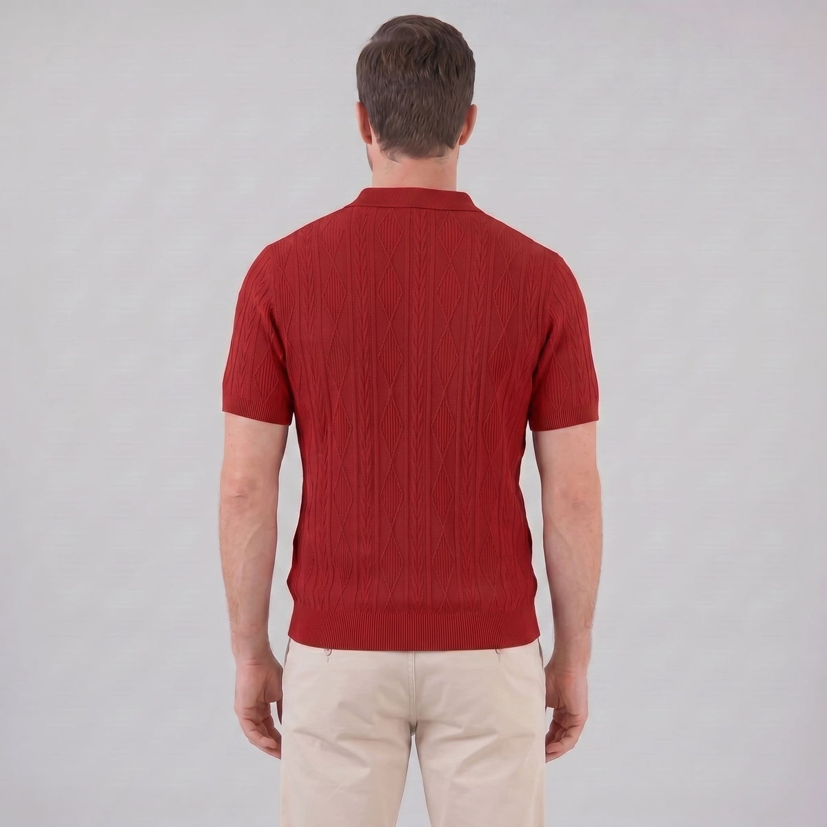 Herren Strickpolo mit Zopfmuster | Meinrad_31