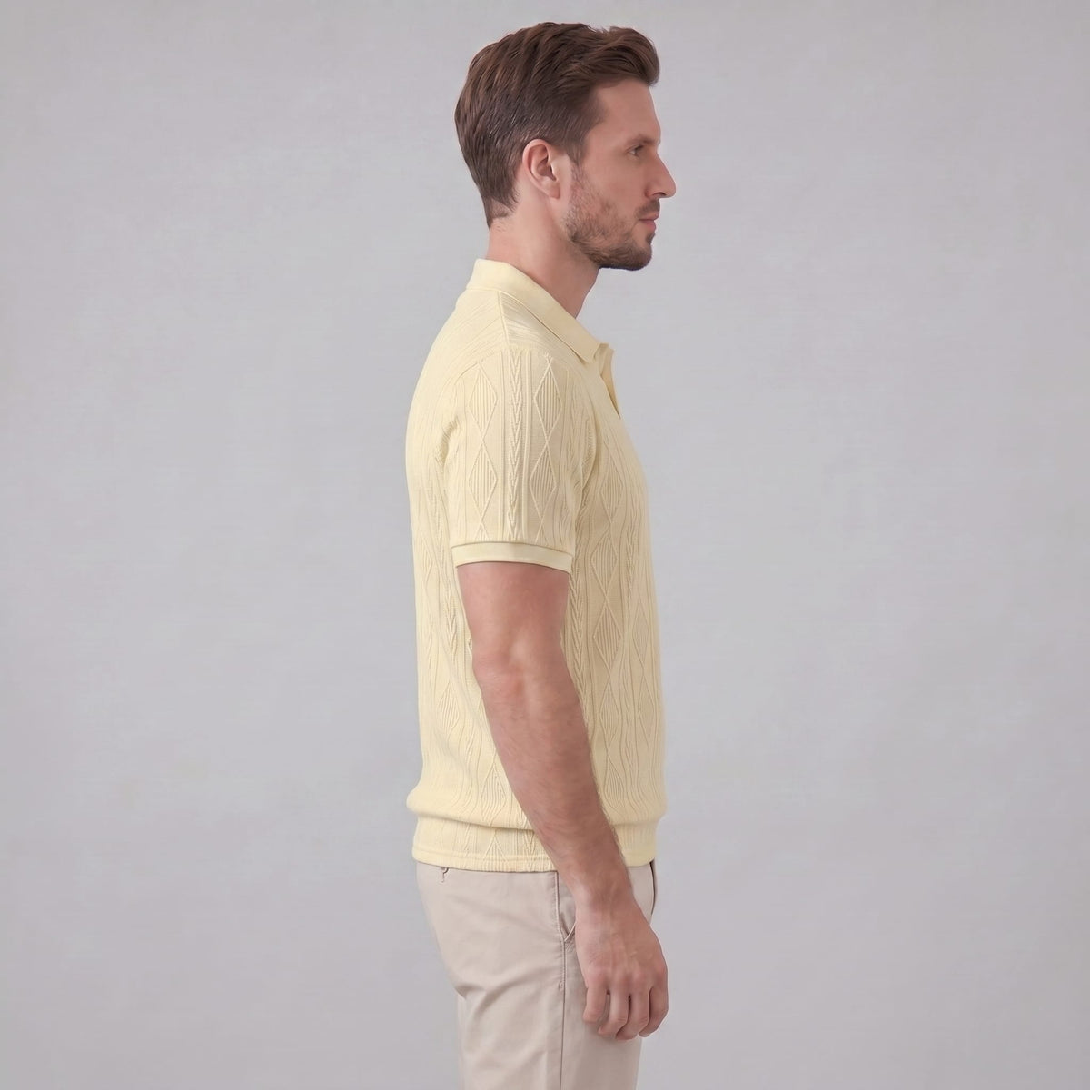 Herren Strickpolo mit Zopfmuster | Meinrad