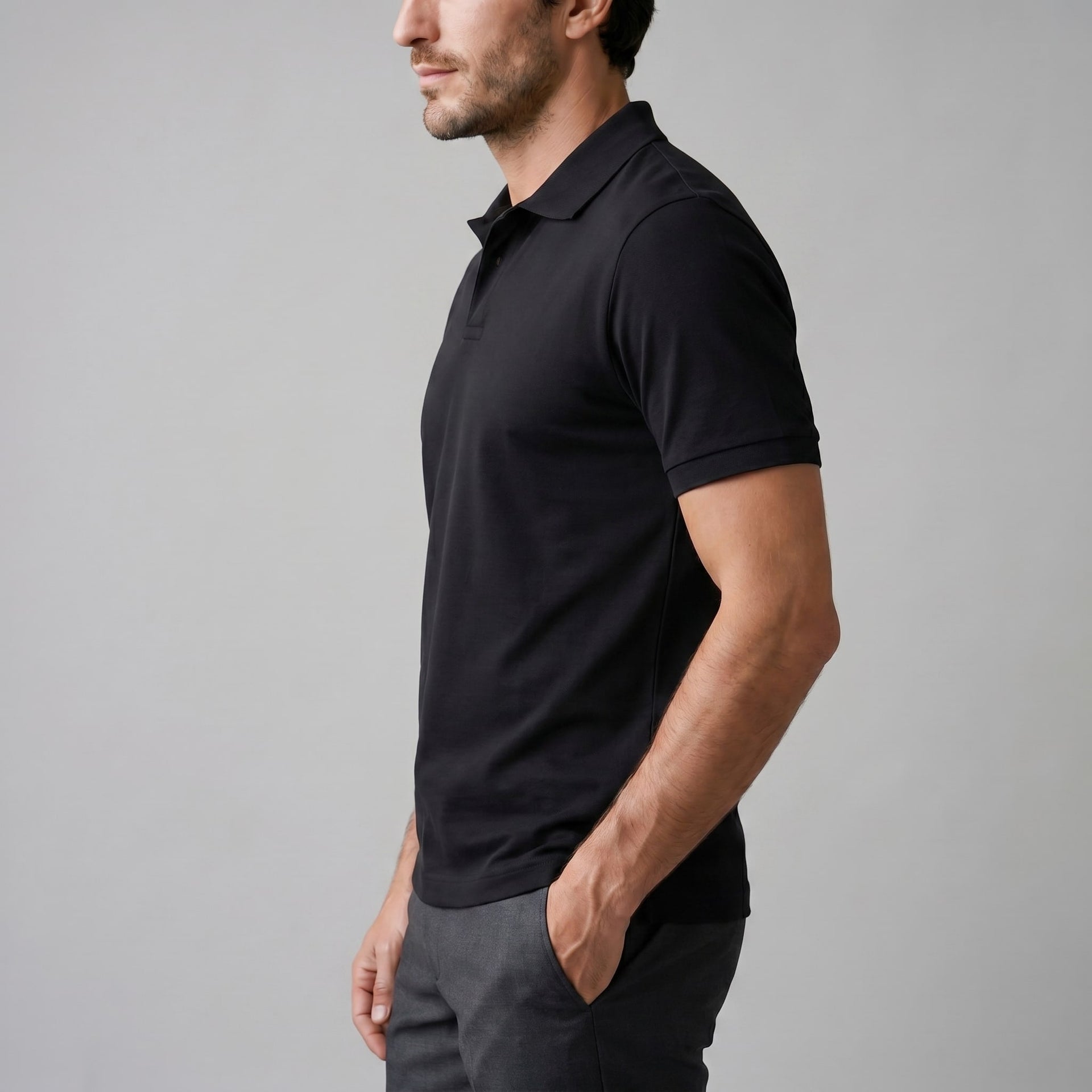 Herren Poloshirt mit offenem Kragen | Gert