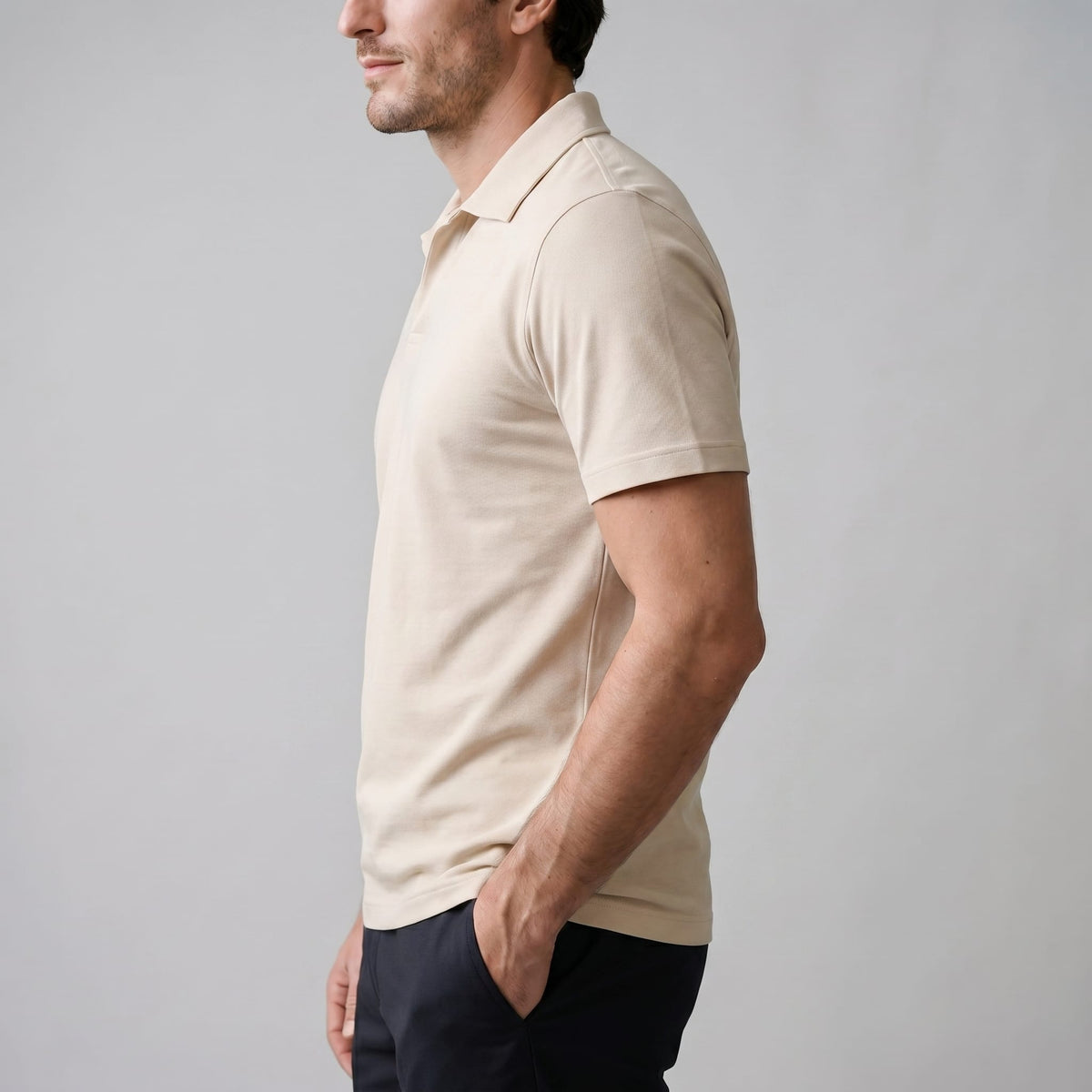 Herren Poloshirt mit offenem Kragen | Gert_4