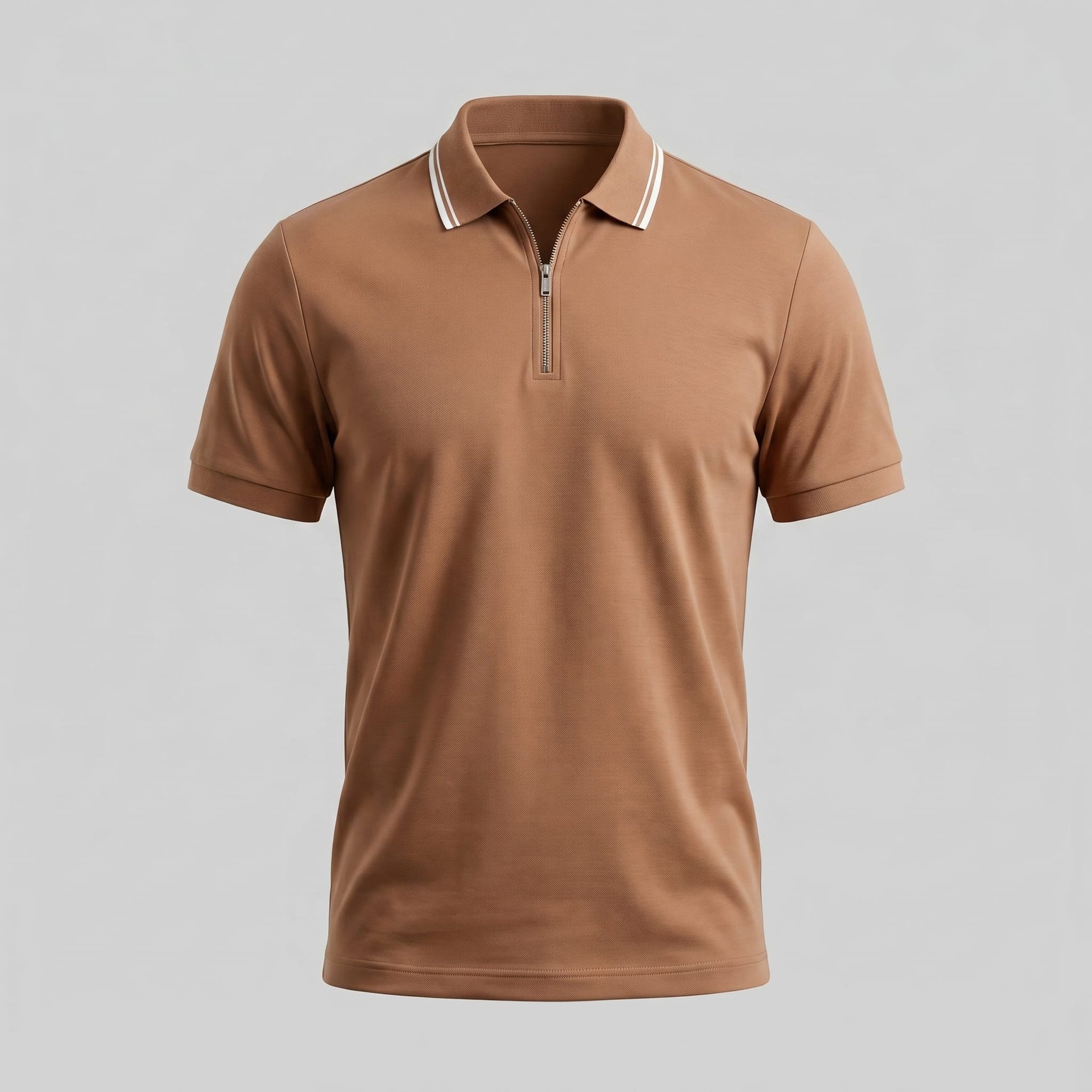Herren Poloshirt mit Reißverschluss und Kontrastkragen | Gotthilf