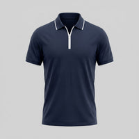 Herren Poloshirt mit Reißverschluss und Kontrastkragen | Gotthilf