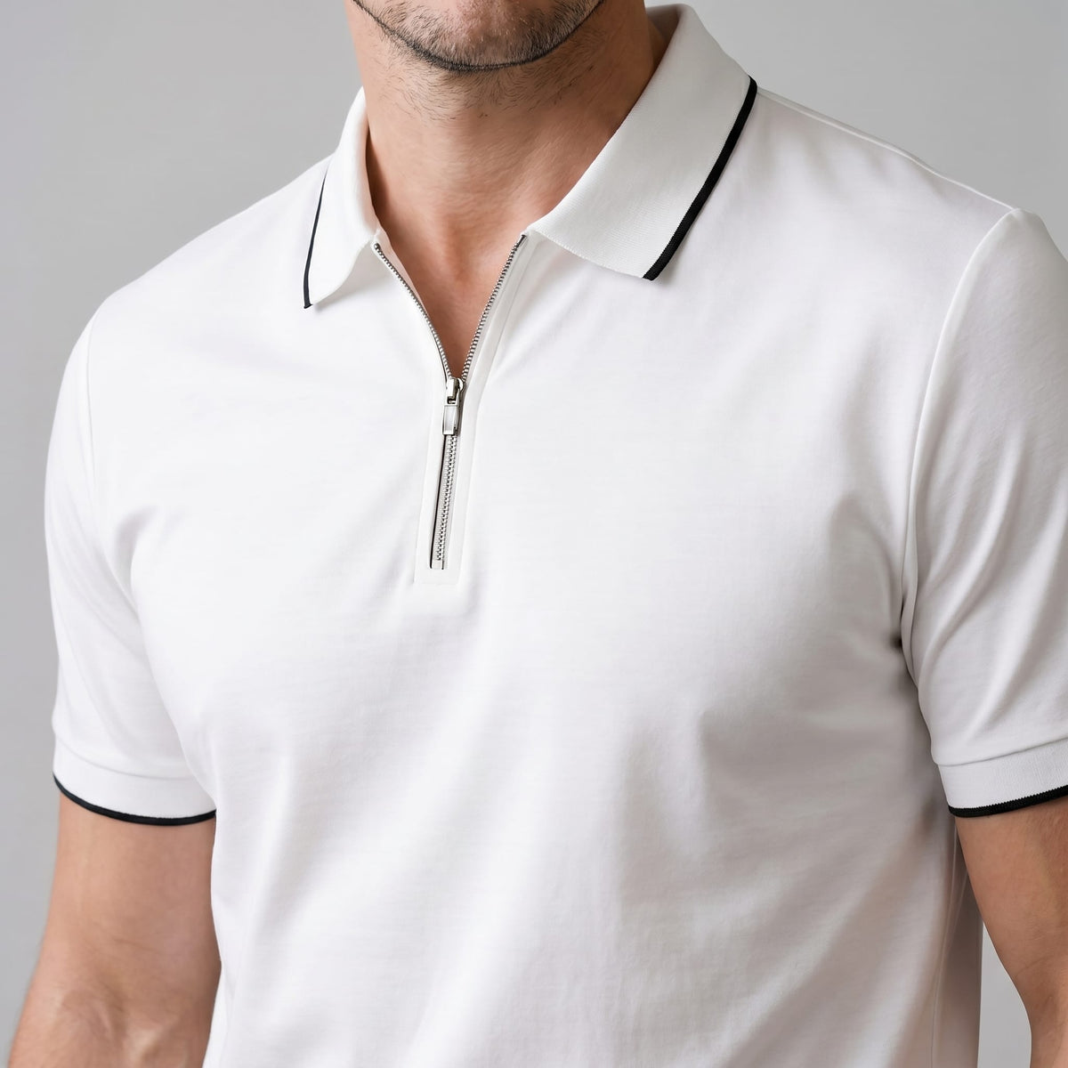 Herren Poloshirt mit Reißverschluss und Kontrastkragen | Gotthilf_5
