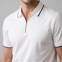 Herren Poloshirt mit Reißverschluss und Kontrastkragen | Gotthilf