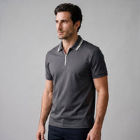 Herren Poloshirt mit Reißverschluss und Kontrastkragen | Gotthilf