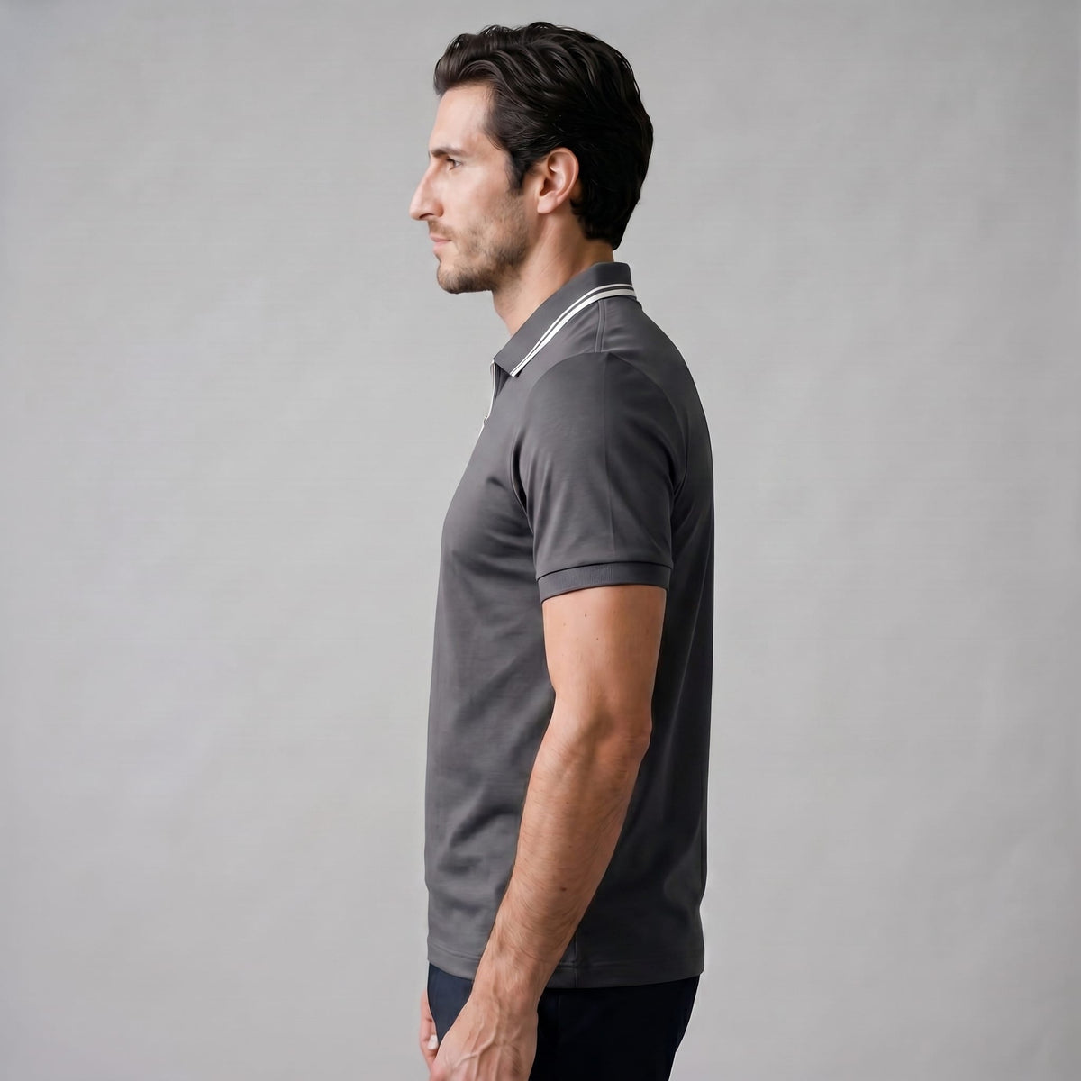 Herren Poloshirt mit Reißverschluss und Kontrastkragen | Gotthilf