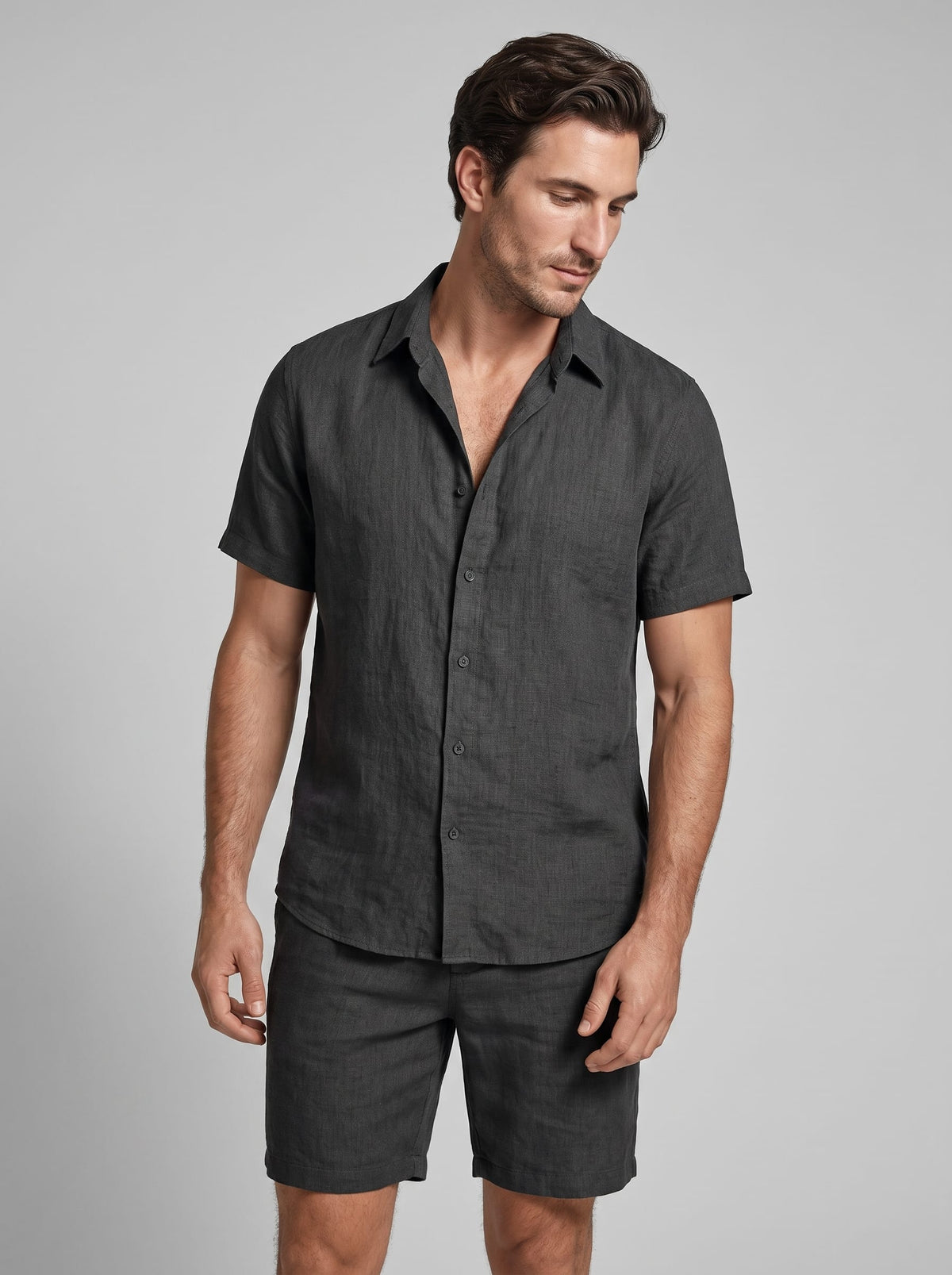 Herren Hemd-Shorts-Set Kurzarm mit Kentkragen | Daniel