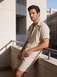 Herren Hemd-Shorts-Set Kurzarm mit Kentkragen | Daniel