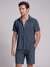 Herren Hemd-Shorts-Set Kurzarm mit Kentkragen | Daniel