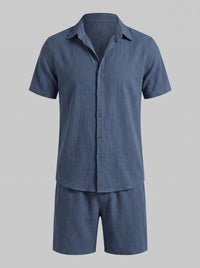 Herren Hemd-Shorts-Set Kurzarm mit Kentkragen | Daniel