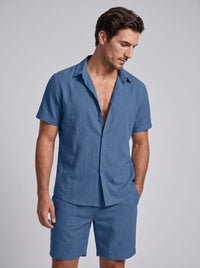 Herren Hemd-Shorts-Set Kurzarm mit Kentkragen | Daniel