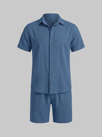 Herren Hemd-Shorts-Set Kurzarm mit Kentkragen | Daniel
