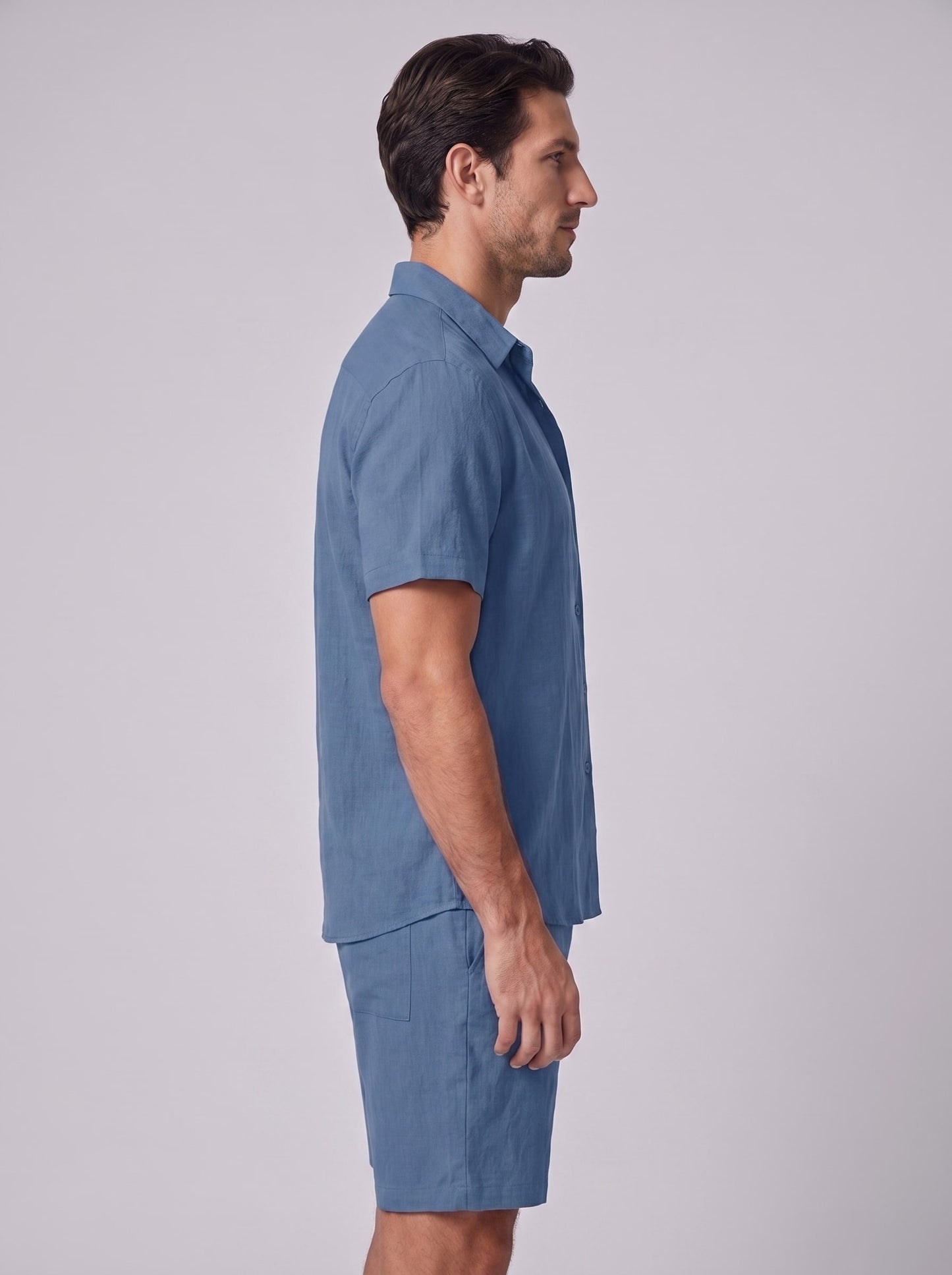 Herren Hemd-Shorts-Set Kurzarm mit Kentkragen | Daniel_22