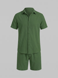 Herren Hemd-Shorts-Set Kurzarm mit Kentkragen | Daniel