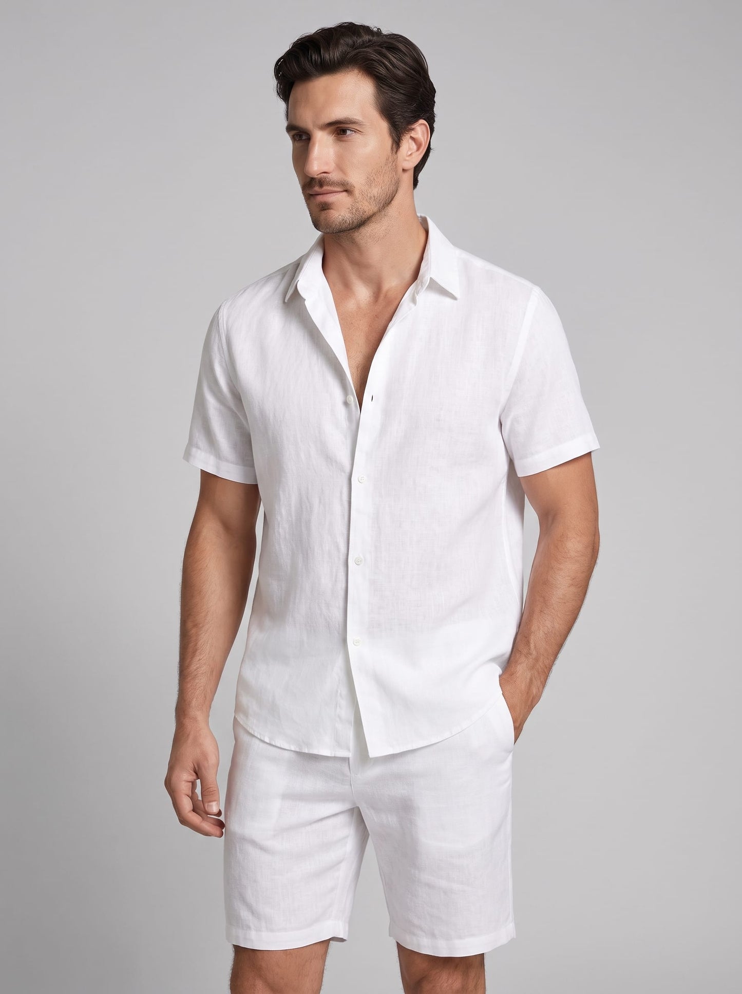 Herren Hemd-Shorts-Set Kurzarm mit Kentkragen | Daniel_31