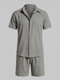 Herren Hemd-Shorts-Set Kurzarm mit Kentkragen | Daniel