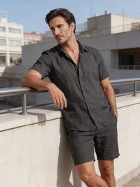 Herren Hemd-Shorts-Set Kurzarm mit Kentkragen | Daniel