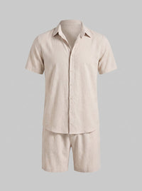 Herren Hemd-Shorts-Set Kurzarm mit Kentkragen | Daniel