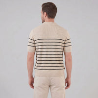 Herren Strickpoloshirt gestreift mit offenem Kragen | Gottlob