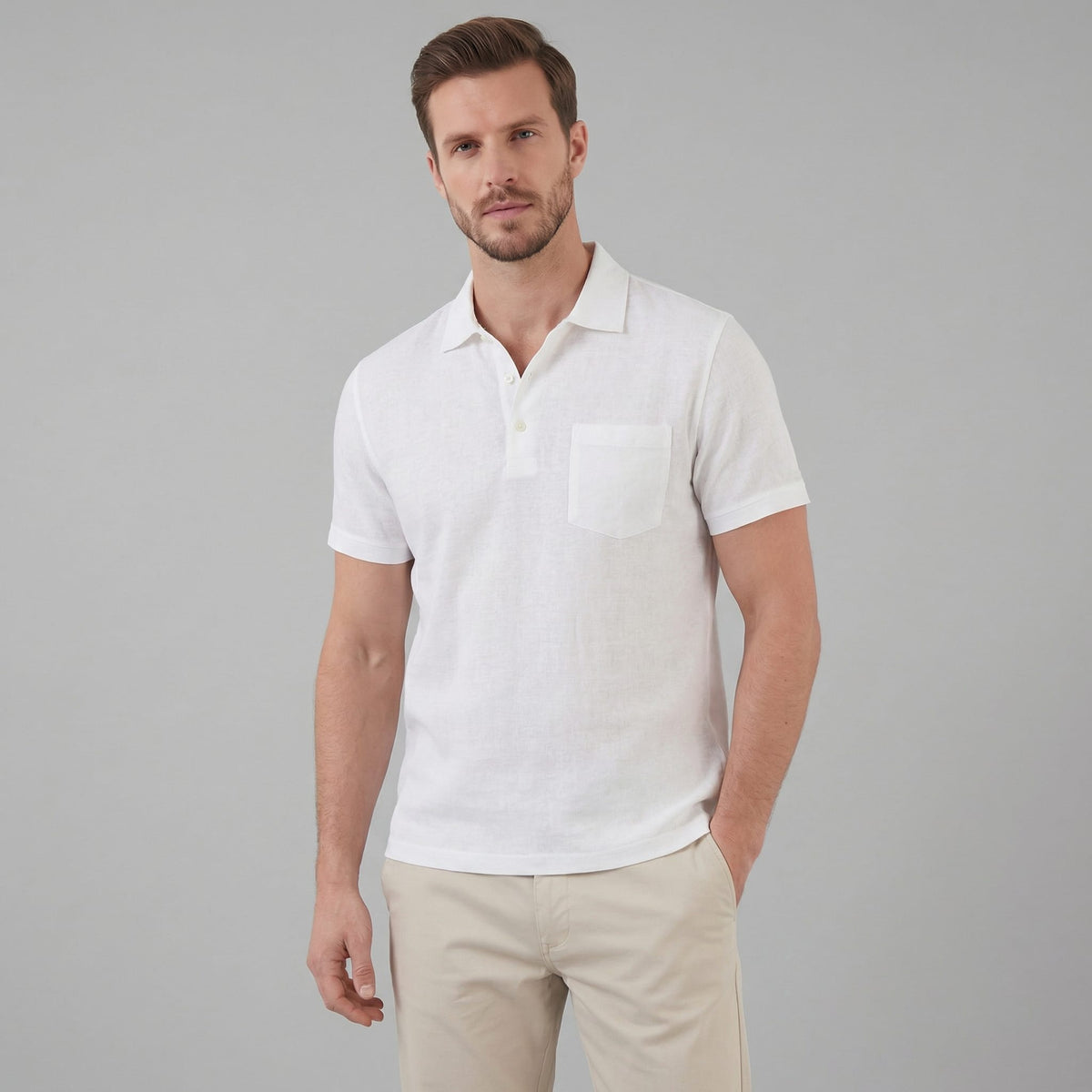Herren Poloshirt mit Brusttasche und Knopfleiste | Gunter_11