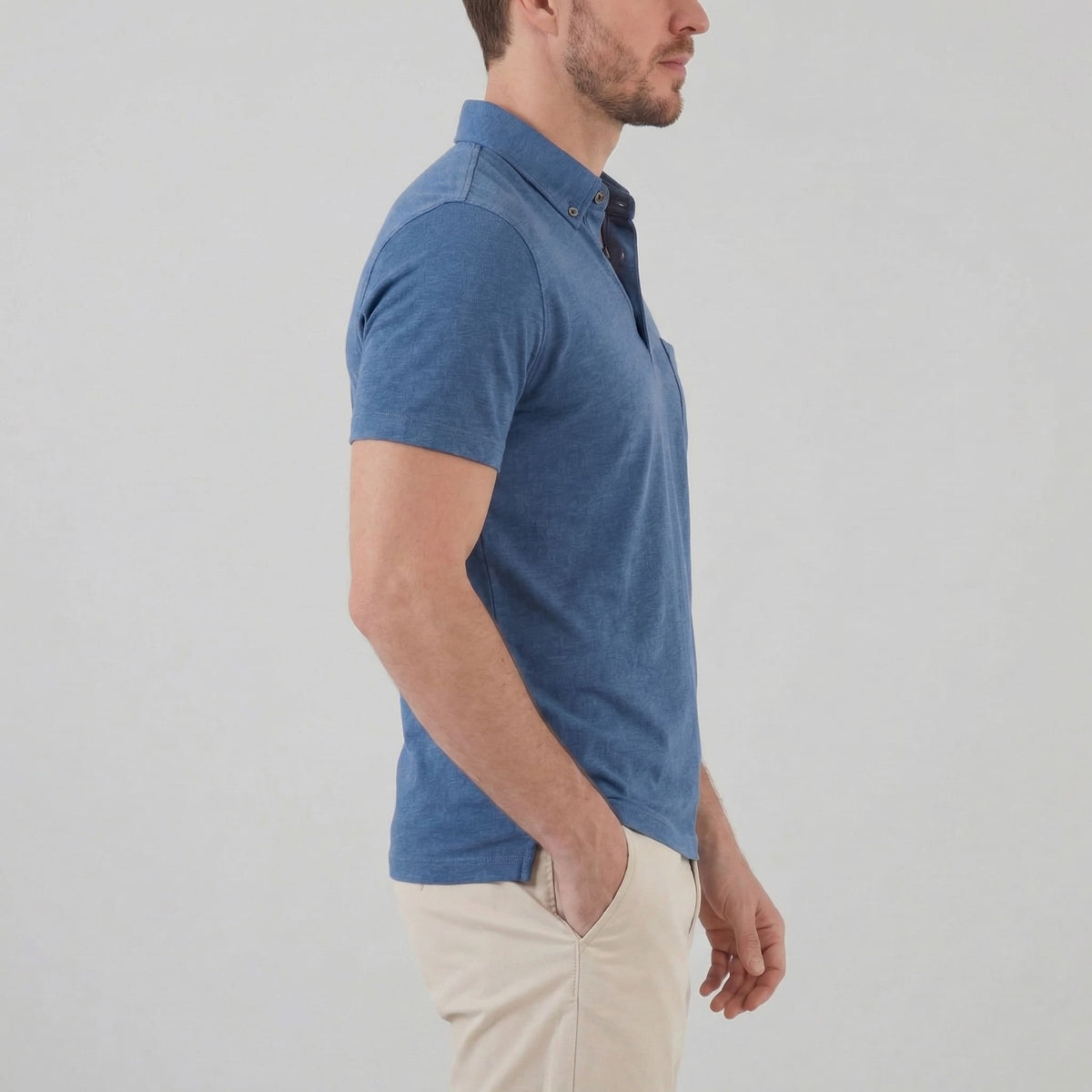 Herren Poloshirt mit Brusttasche und Knopfleiste | Gunter